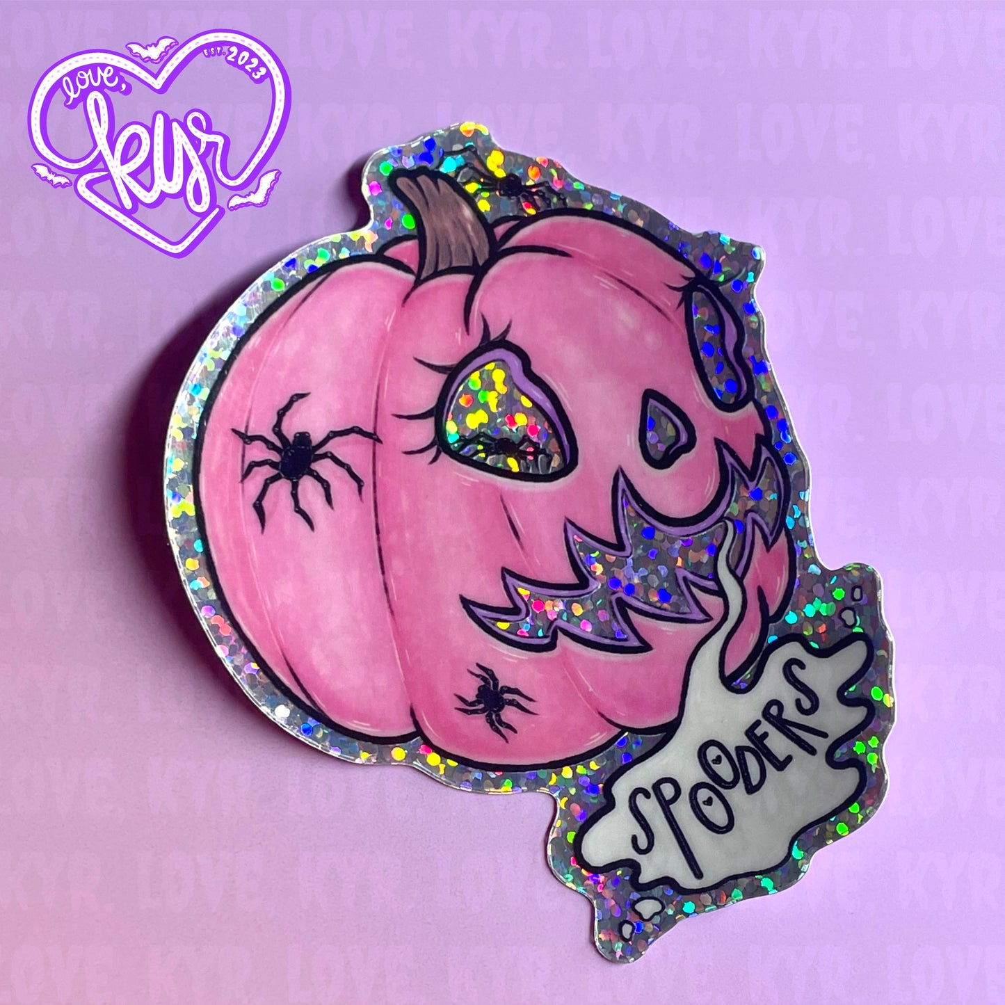 Spooder Pumpkin Sticker 3”