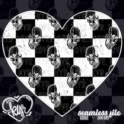 Checkered Skull Seamless File Coord