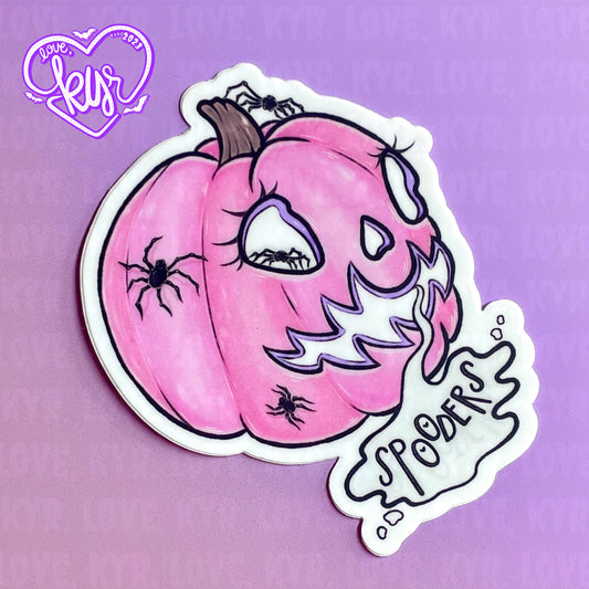 Spooder Pumpkin Sticker 3”